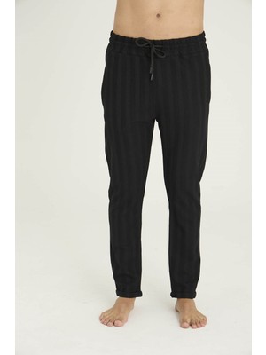 Kly Erkek Kalın Tek Pantolon Şık Tasarım Çizgi Desenli