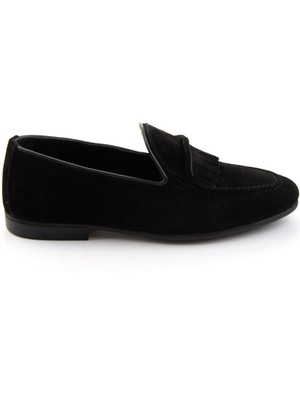 Bambi Siyah Hakiki Deri Erkek Loafer Ayakkabı E01594034702