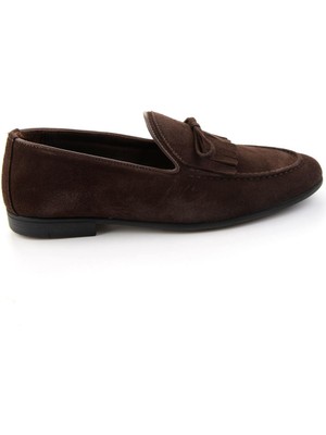 Bambi Kahve Hakiki Deri Erkek Loafer Ayakkabı E01594034702