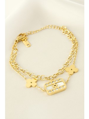 Store Mania Ieg™ Çiçek Sedef Çelik Bileklik