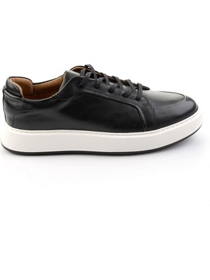 Bambi Siyah Hakiki Deri Erkek Sneaker E01549290503