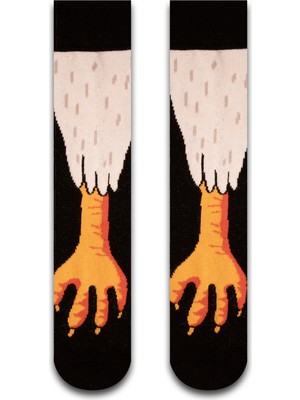 Neşeli Çoraplar Siyah Horoz Ayağı Unisex Çorap