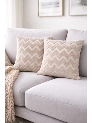 Altınpamuk Linen Bohem Soft Punch Vizon Kırlent Kılıfı 2 Adet 43X43