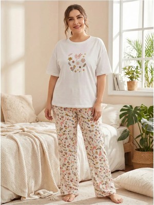 Laperissa Penye Çiçek Baskılı Pijama Takımı – Esnek ve Nefes Alan Kumaş