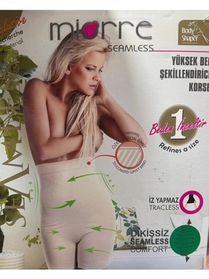 Bitangosu Ten Rengi Uzun Paçalı Yüksek Bel Iz Yapmaz Kaymaz Özel Silikon Bantlı Şekillendirici Korse