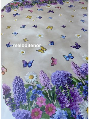 Mirella Astarlı Dalgalı Volanlı Kenarlı Kolay Silinebilir Oval Büyük Dikdörtgen Pvc Muşamba Masa Örtüsü