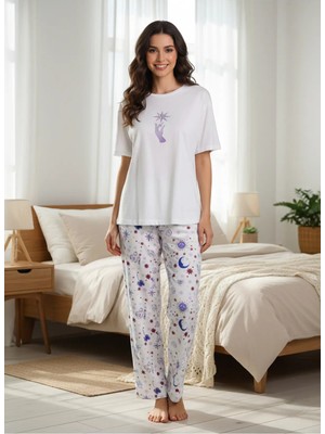 Laperissa Penye Galaksi Desenli Pijama Seti – Rahat Kesim, Yumuşak Dokulu