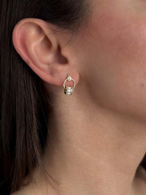 Luseda VIP Gold Baget Taşlı Halka Küpe