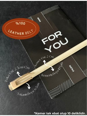 Fiori Hakiki Deri Bombeli Tasarım Tokalı Ince Kadın Kemeri, Ceket Kemeri, Gömlek Kemeri, Elbise Kemeri