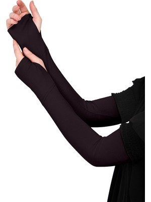 Manolyaşal İslamic Hijab Parmak Geçmeli 45CM Likralı Penye Kolluk 1 Çift