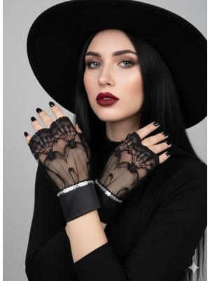 Asmin Tasarım Kol Manşeti, Dantel Siyah, Vintage, Kolluk, Aksesuar, El Emeği