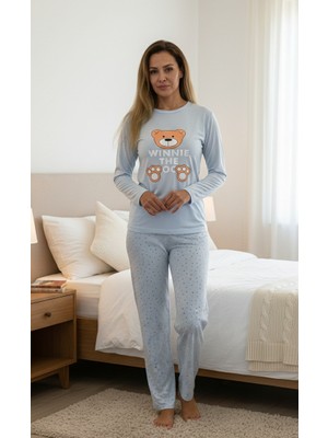 Miss Nilens Uzun Kollu Ayıcık Detaylı Penye Pijama Takımı
