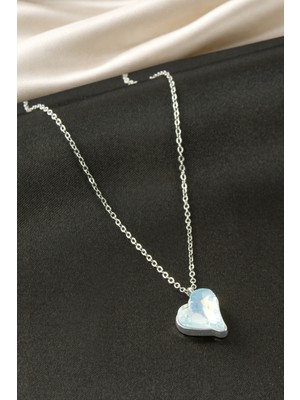 Esranın Dünyası Kalp Taşlı Çelik Kolye RSBİJ34-ESRDNS