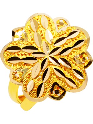 Rüya Kuyumculuk 14 Ayar Pullu Altın Çiçek Yüzük