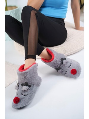 Redtan Geyik Figürlü Gri Ev Botu , Panduf