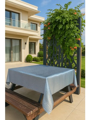 Gümüş Paralel Çizgili Şeffaf Pvc Masa Örtüsü Silinebilir Muşamba Sofra Bezi Lüx Hasır Su Geçirmez.