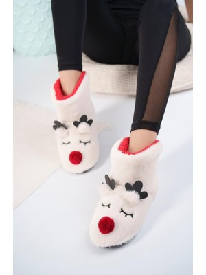 Redtan Geyik Figürlü Ekru Ev Botu , Panduf