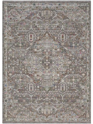 Türkeri Halı  Retro Serisi Antrasit Geometrik Klasik Halı