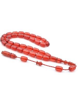 Murty99 Usta Işçilikli Sistemli Kapsül Kesim Pembe Sıkma Kehribar Tesbih