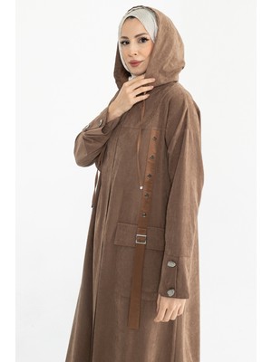 Kadeem Giyim Sahra Cupra Kemer Detaylı Ferace Taba - 422637