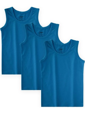 Cigit Üçlü Geniş Askılı Atlet Set 2-9 Yaş Turkuaz