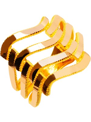 Rüya Kuyumculuk 14 Ayar Dörtlü Kaburga Altın Ajda Yüzük