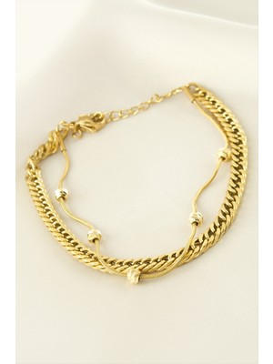 Osense Dorika Düz Zincir Çelik Bileklik