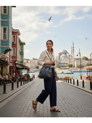 Byz -4001 Kadın Omuz Çantası Mavi 24CMX26CMX13CM