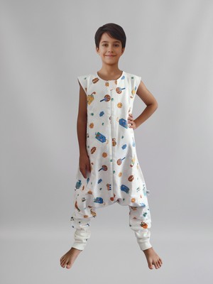 Rukiye Yavuz Pamuk Pazen Pamuk Pazen Kolsuz Çocuk Uyku Tulumu Çift Kat Pazen %100 Pamuk Nefes Alan Terletmez Kumaş