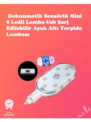 Eco Lounge Kolay Montajlı, Çok Renkli USB Şarjlı Kablosuz Araç Içi Işık Seti