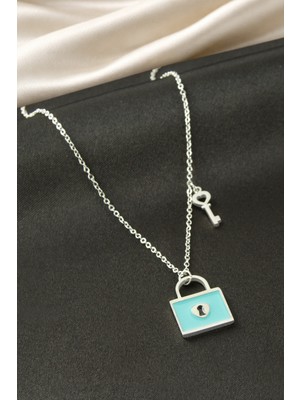 Osense Anahtar Kilit Sedef Çelik Kolye