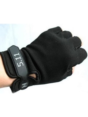 Single Swrod Taktik Eldiven Yarım Parmak Asker Polis Dağcı Avcı Sporcu Siyah L