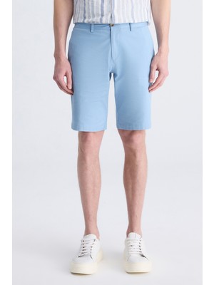 Twn Slim Fit Mavi Gabardin Pamuklu Şort 4EC13S2097600
