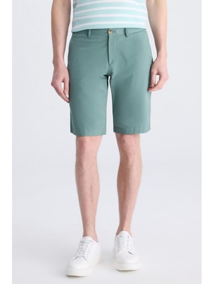 Twn Slim Fit Haki Gabardin Pamuklu Şort 4EC13S2097600