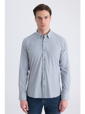 Twn Slim Fit Taş Baskılı Gömlek 4EC02AD072802
