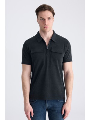 Twn Slim Fit Siyah Düz Modal T-Shirt