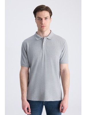 D'S Damat Ds Damat Regular Fit Gri Melanj Pike Dokulu %100 Pamuklu T-Shirt 4HC140211213M