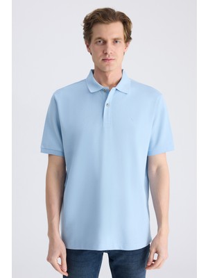 D'S Damat Ds Damat Regular Fit Mavi Pike Dokulu %100 Pamuklu T-Shirt 4HC140211213M