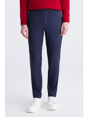 D'S Damat Ds Damat Regular Fit Lacivert Armürlü Pamuklu Jogger Pantolon