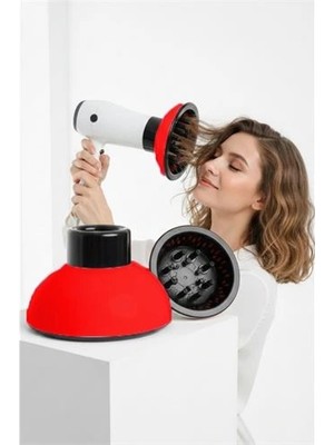 Belle Fusion Mey Ithalat® Fön Için Difüzör Vigo Başlık - Saç Kurutma Başlığı Profesyonel Kırmızı