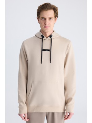 Twn Slim Fit Bej Düz Örgü Pamuklu Sweatshirt 5ECE247020042