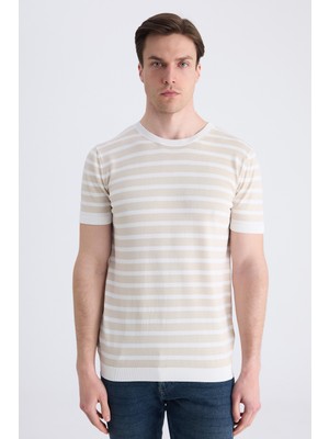 D'S Damat Ds Damat Slim Fit Taş Yazlık Rayon Triko T-Shirt