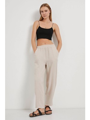 Tena Kadın Taş (5456) Önü Dikişli Balon Kesim Tencel Pantolon