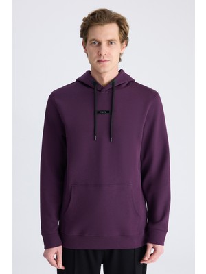 Twn Slim Fit Mor Düz Örgü Pamuklu Sweatshirt 5ECE247020042