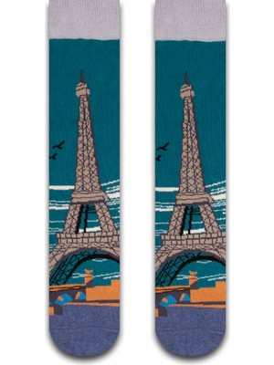 Neşeli Çoraplar Eyfel Renkli Unisex Çorap