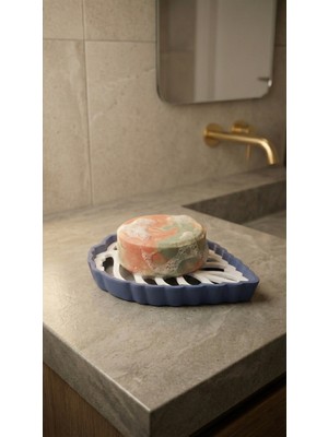 Fandora Yaprak Tasarımlı 2 Parçalı Sabunluk - Mutfak ve Banyo Lavabo Düzenleyici