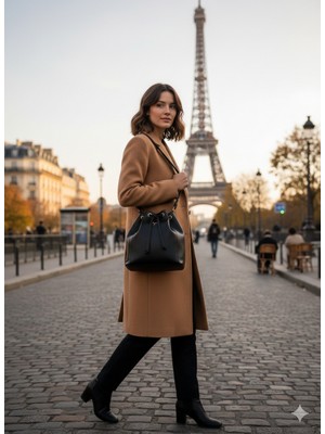 Byz -4001 Kadın Omuz Çantası Siyah 24CMX26CMX13CM