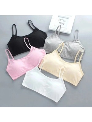 Giysem Kadın Renkli 5 Li Ip Askılı Pedli Sporcu Sütyen Yarım Atlet