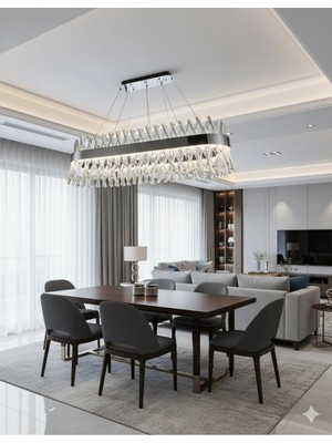 Light House Kristal Taşlı Modern Sarkıtma 3 Renk Modlu Avize