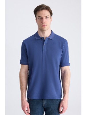 D'S Damat Ds Damat Regular Fit Petrol Pike Dokulu %100 Pamuklu T-Shirt 4HC140211213M